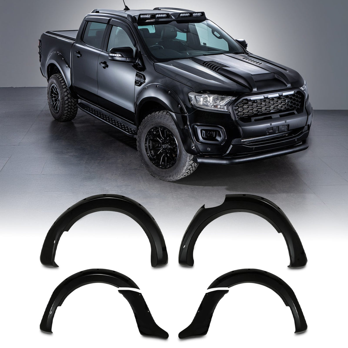 Gloss Black Wheel Arches for Ford Ranger T6 12-14