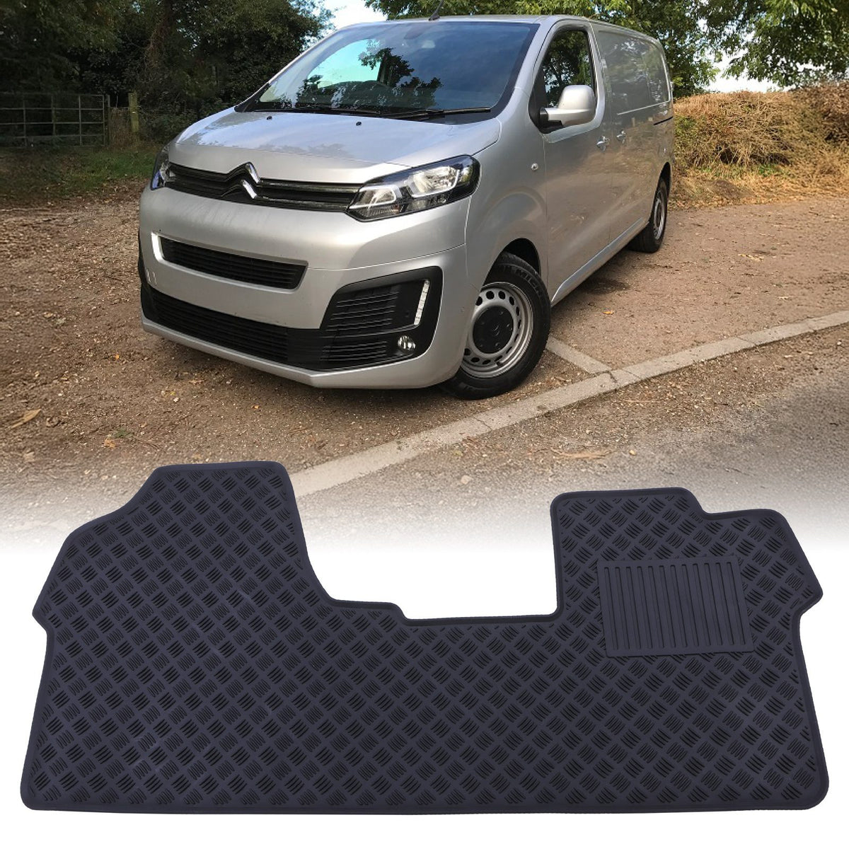Black Rubber Floor Mat for Citroen Dispatch MK3 2016+