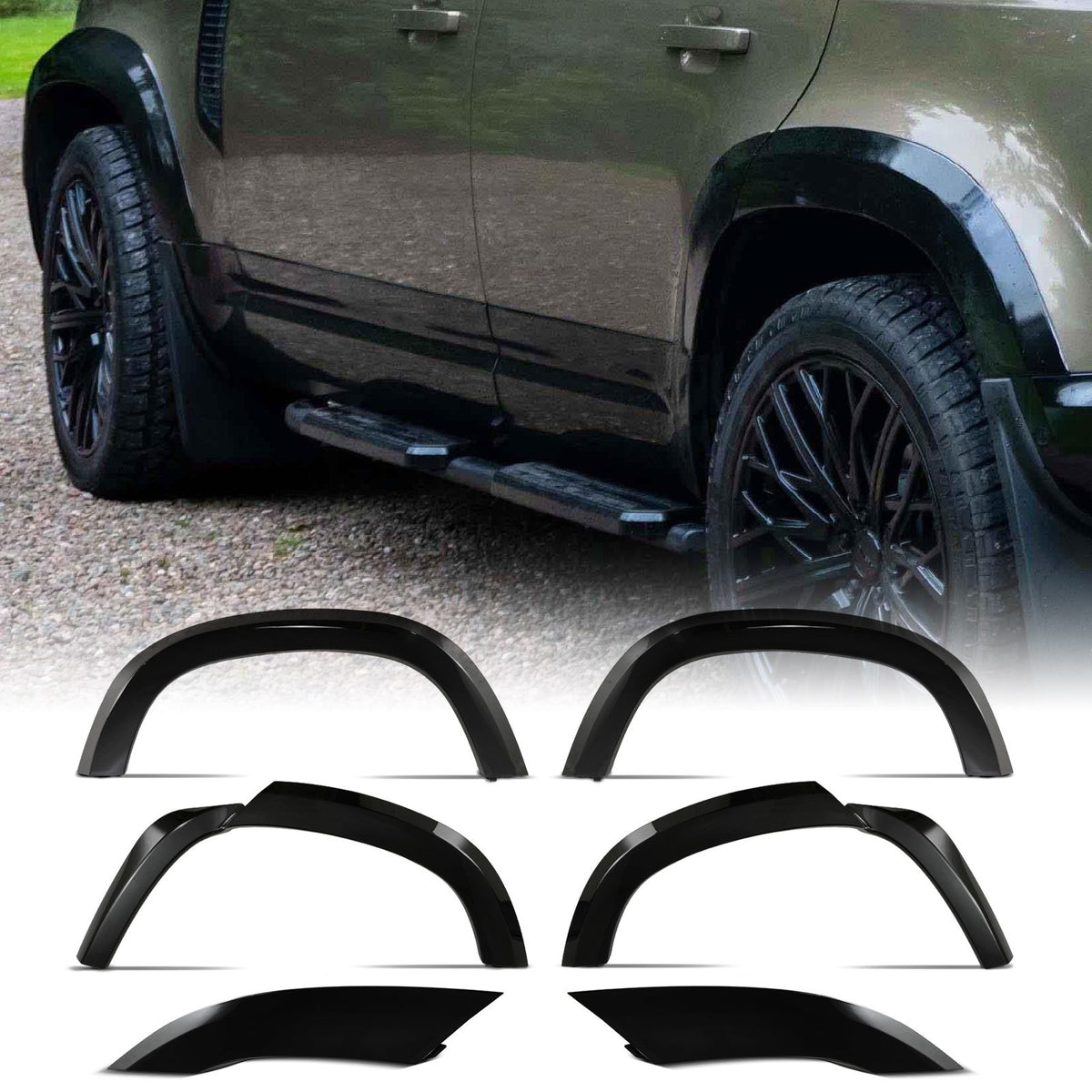 Gloss Black Wheel Arches for Land Rover Defender 110 L663 20+