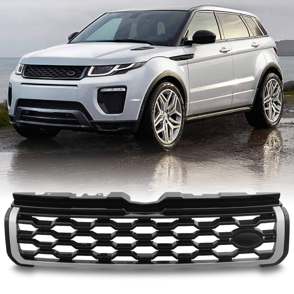 Front Black & Silver Hex Style for Land Rover Range Rover Evoque 10-17