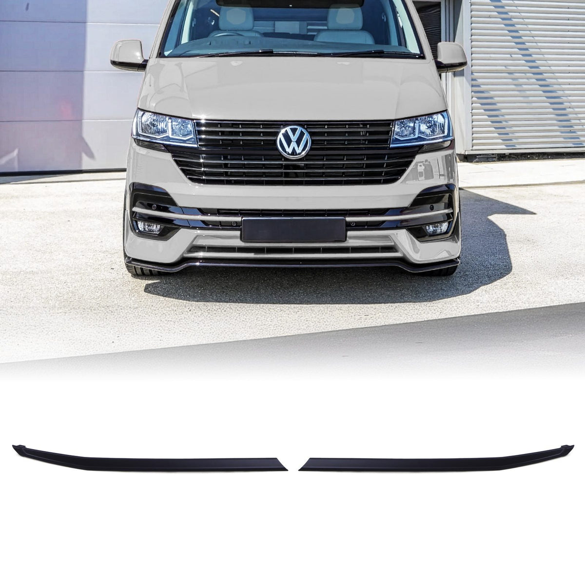Matt Black 2pc Long Grille Trims for VW Transporter T6.1 19-24