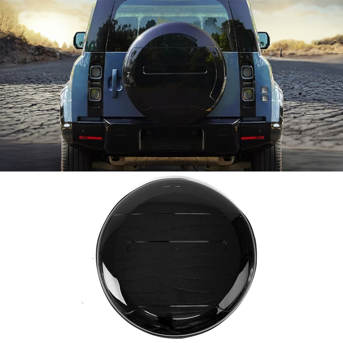 Rear Black Spare Wheel Cover for Land Rover Defender L663 2020+