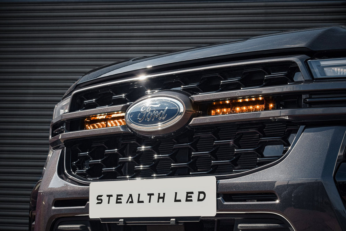 Stealth LED Ford Ranger T9 2023+ Twin 10" Flashing Luminous LED Integration Grille Kit - 7,560 Lumens