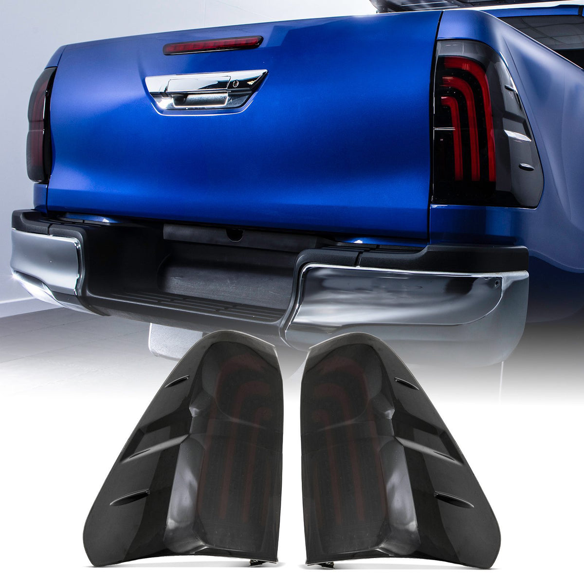 Rear LED Smoked Tail Lights for Toyota Hilux Revo 15-20