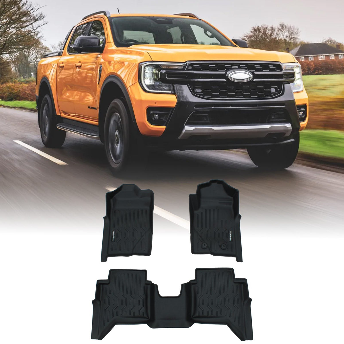 Rubber Floor Mats for Ford Ranger T9 Automatic 2023+