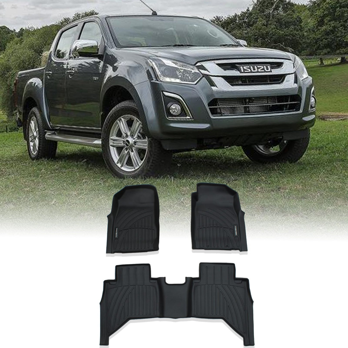Rubber Floor Mats for Isuzu D Max MK2 RT 4 Door Automatic 2015-2020