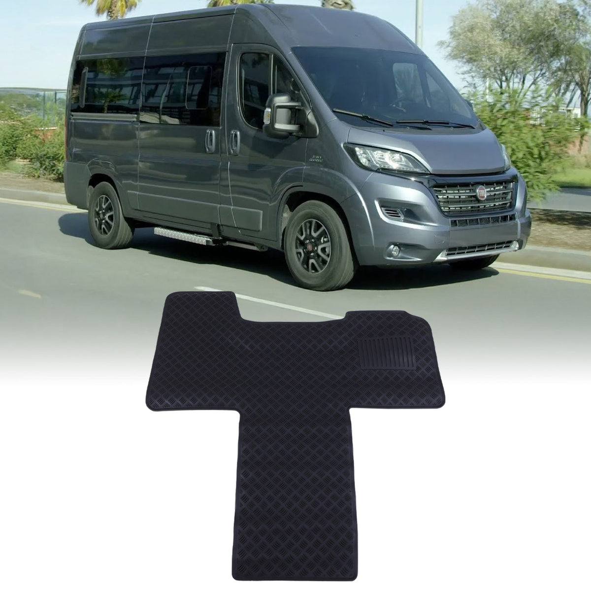 Black Rubber Floor Mat for Fiat Ducato Motorhome 07-19