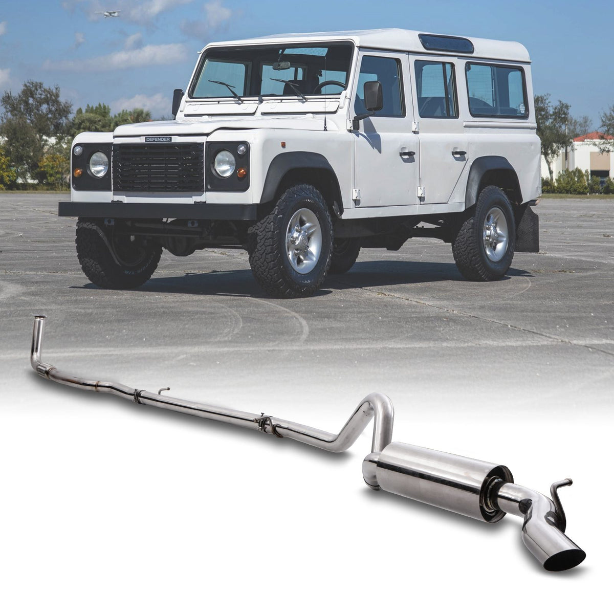 Turbo Back Decat Exhaust System for Land Rover Defender 110 300TDI 2.5TD 94-99