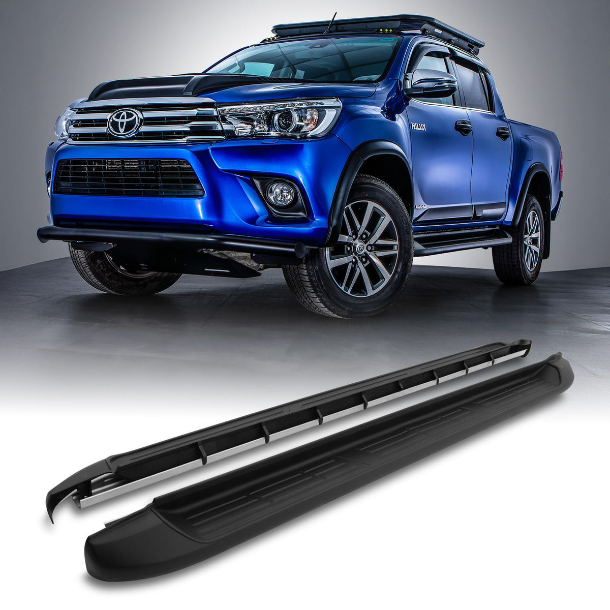 Black Side Steps for Toyota Hilux Revo 15-17