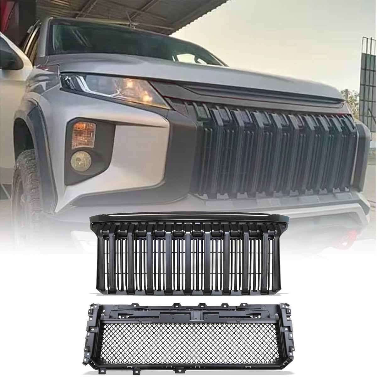 Black De-Badged Grille for Mitsubishi L200 Triton 2019+