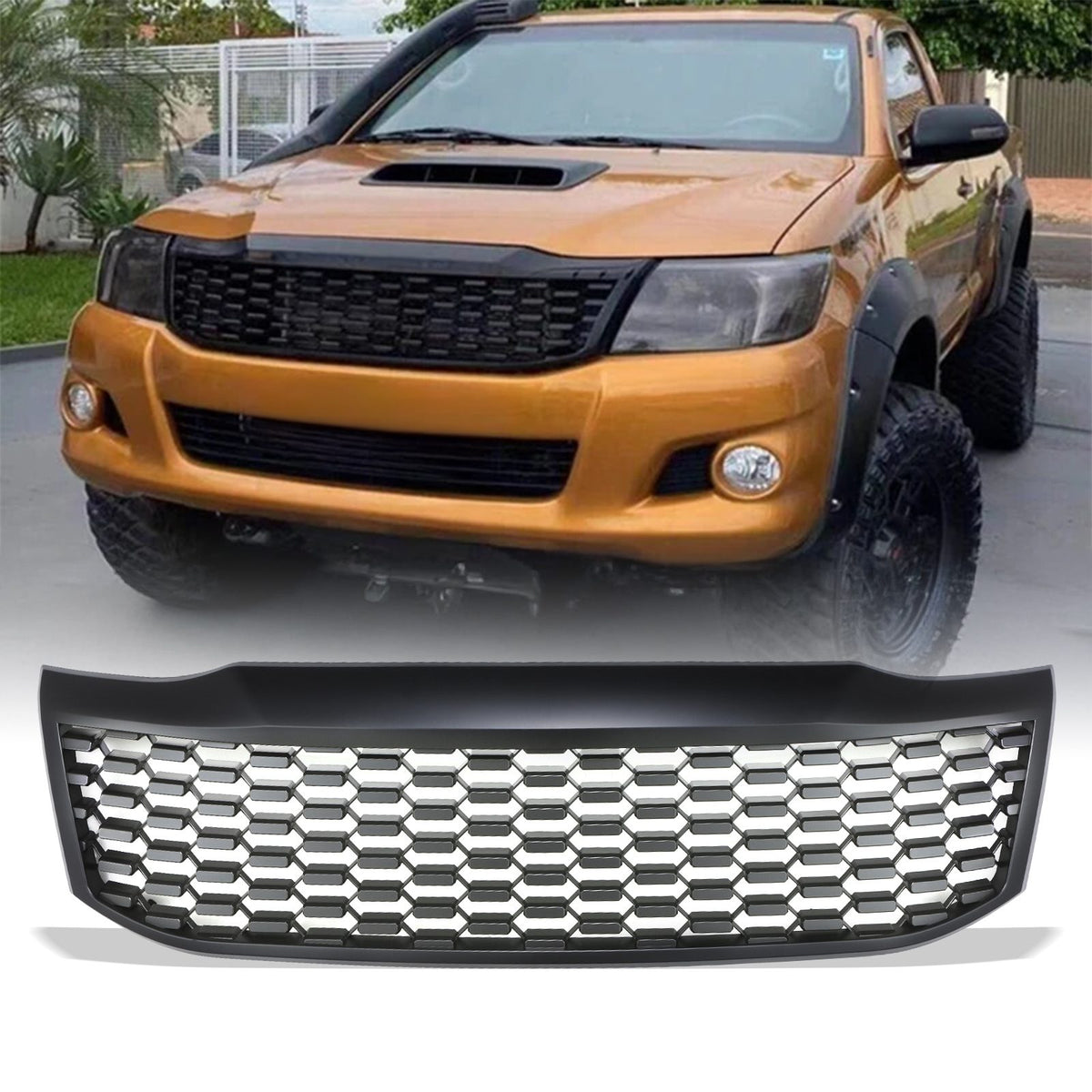 Black Debadged Grille for Toyota Hilux Vigo MK7 11-15