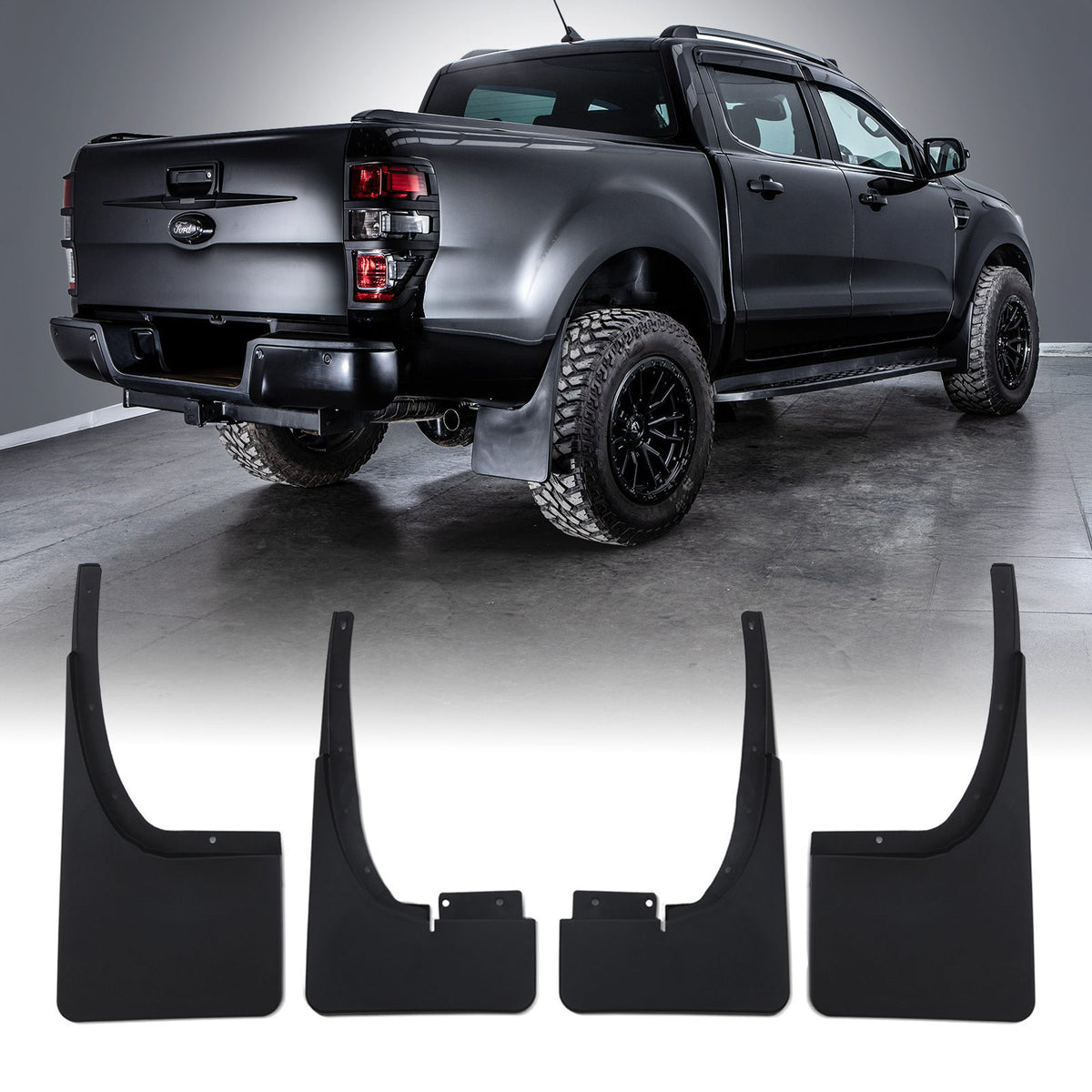 Black Mud Guard Flaps for Ford Ranger T6 T7 T8 11-22