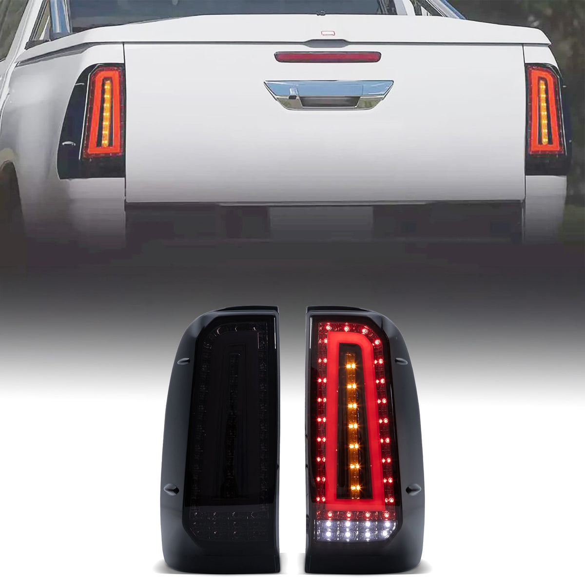 Rear Smoked LED Tail Lights for Toyota Hilux Vigo MK7 05-15