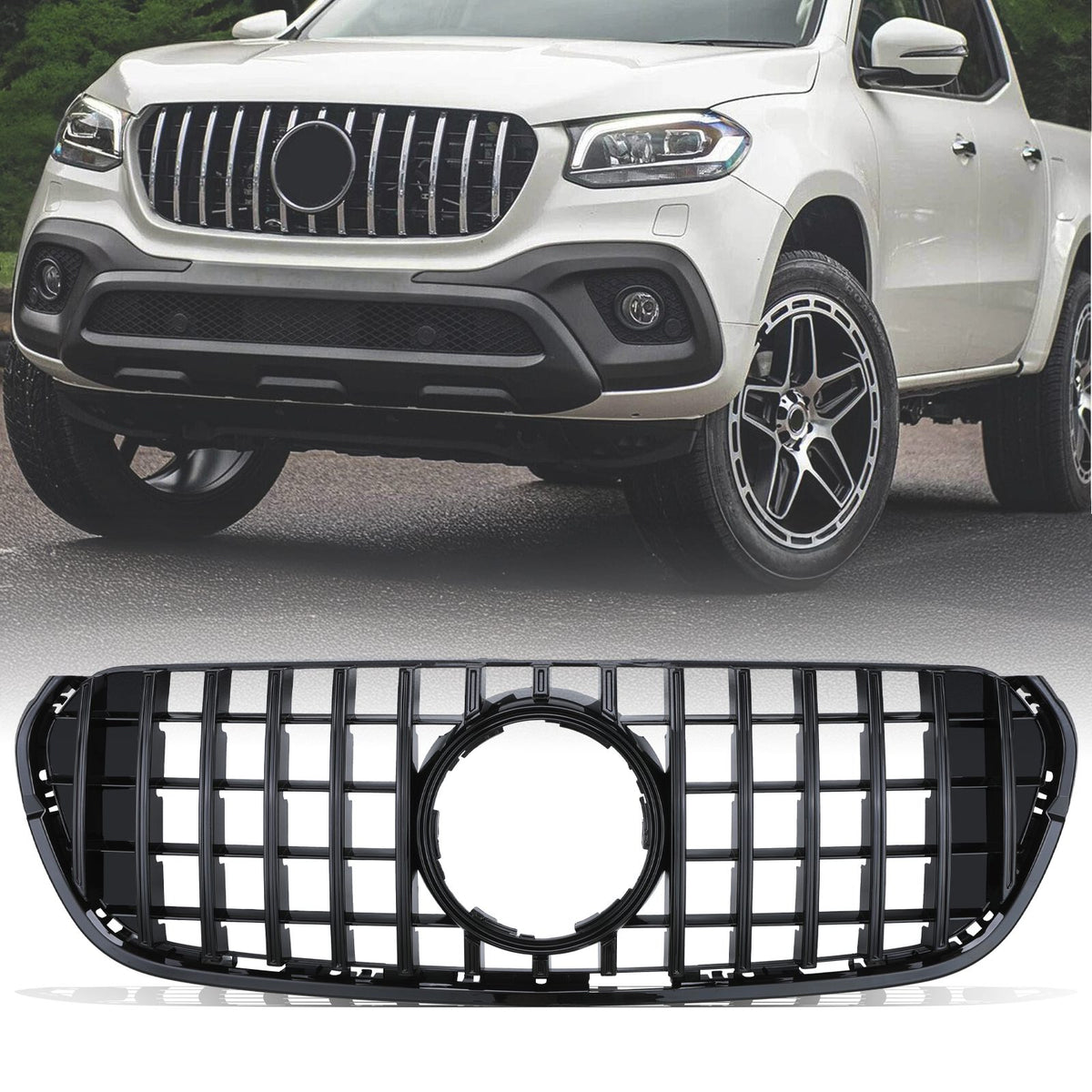 Gloss Black GTR Style Front Grille for Mercedes Benz X Class W470 18-20