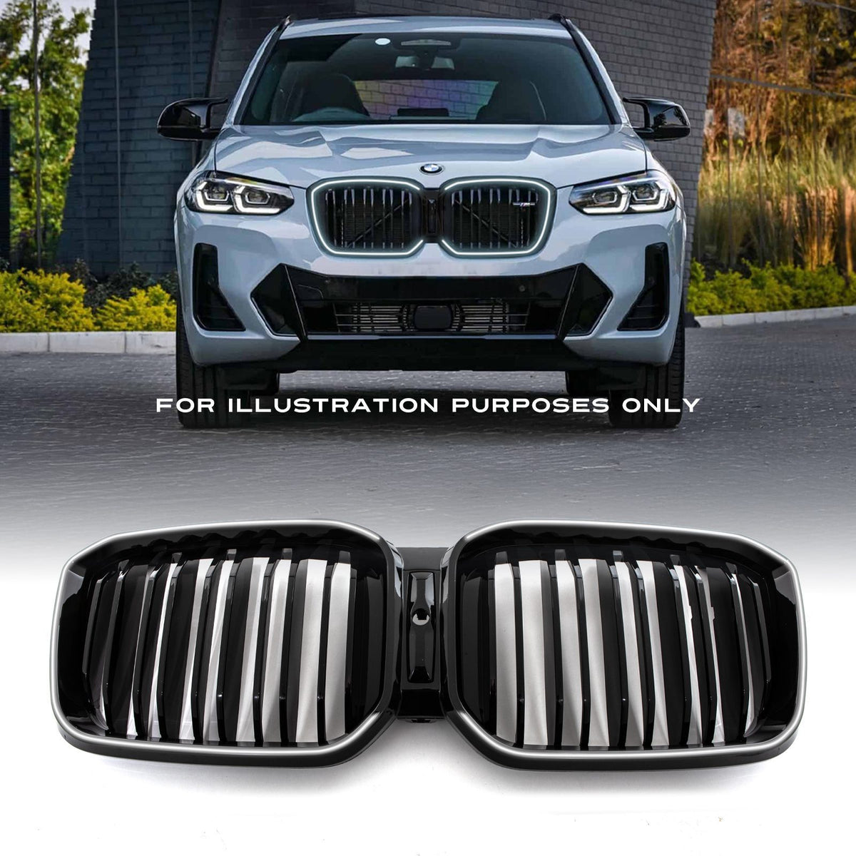 Gloss Black LED Grille for BMW X3 G01 22-24