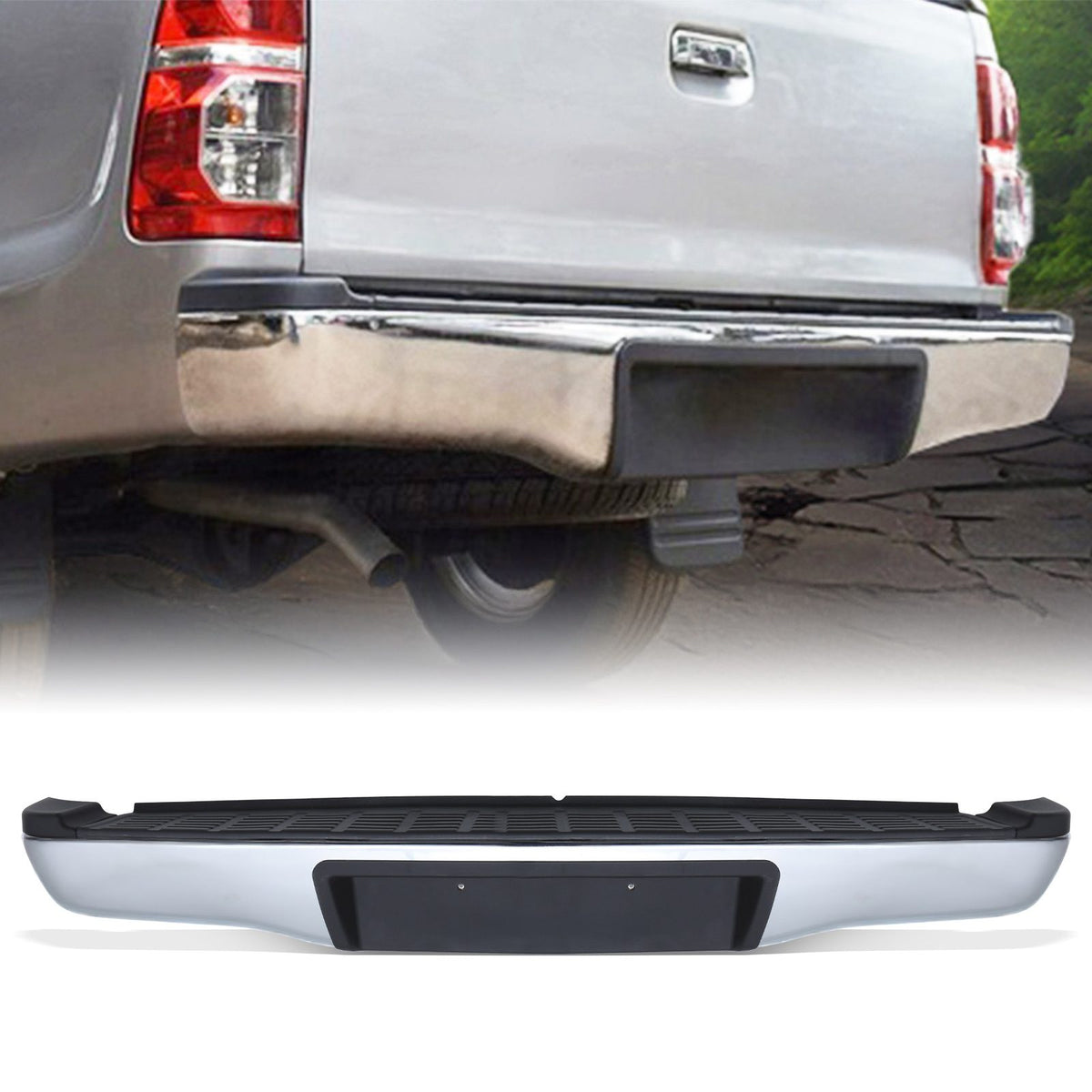 Chrome Rear Bumper for Toyota Hilux Vigo MK7 05-15