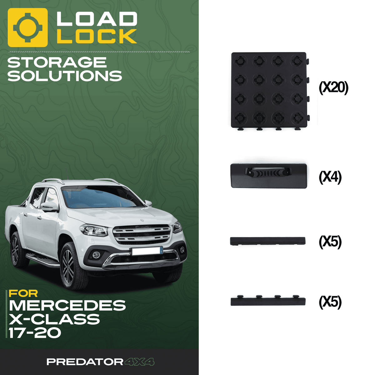 LoadLock Full Truck Bed Base Kit for Mercedes X-Class 2017-2020 - Base Kit