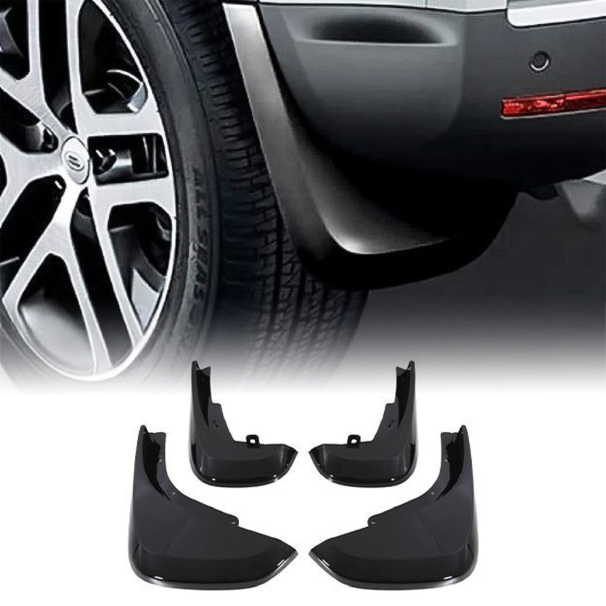 Gloss Black Mud Flaps Kit for Land Rover Defender L663 2020+
