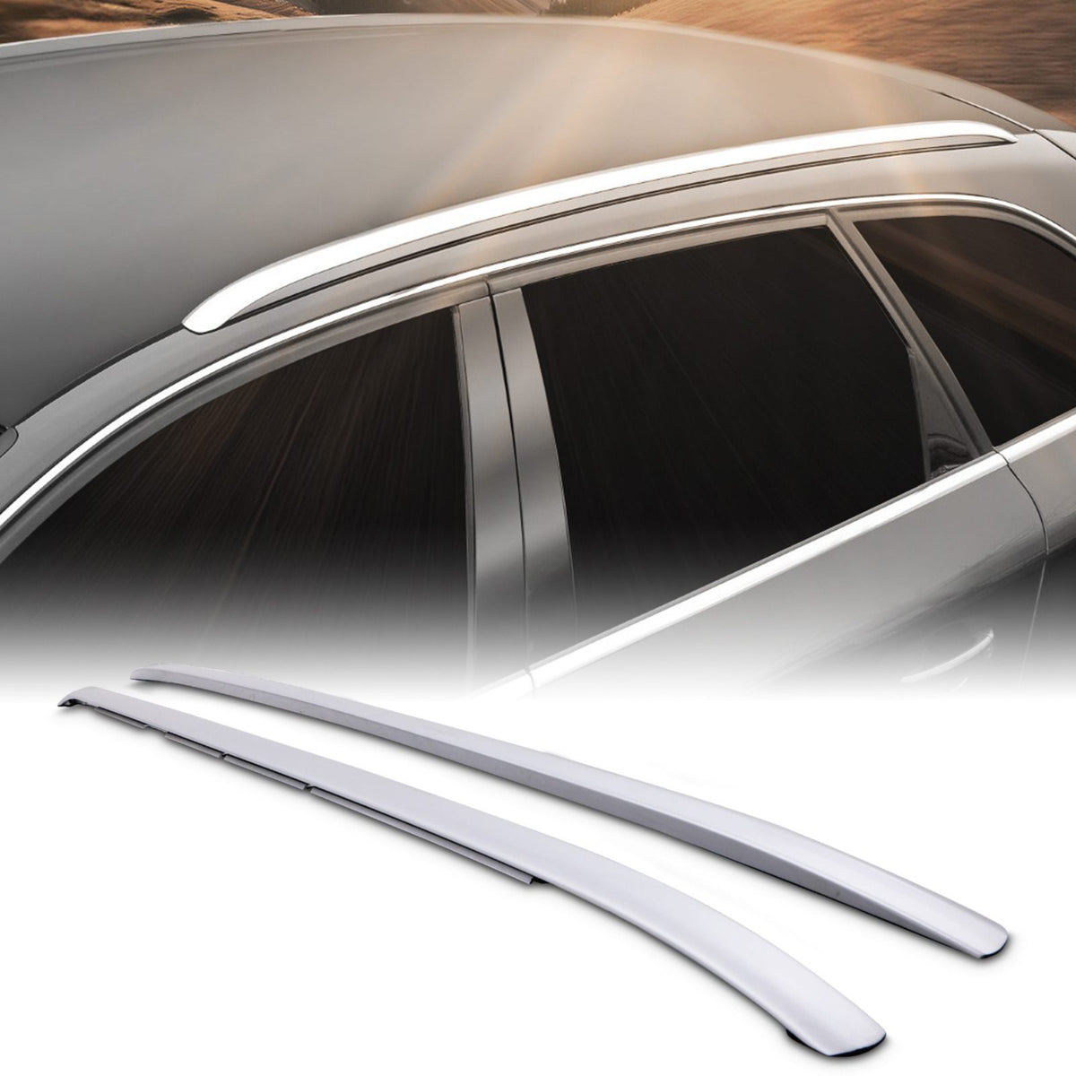 Full Length Silver Roof Rails for Range Rover Sport L494 14-19