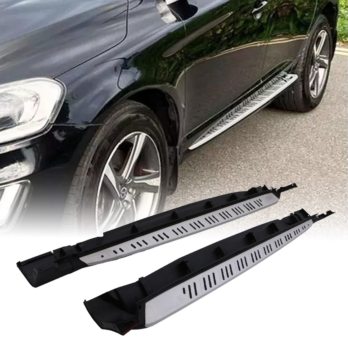 Aluminium Side Steps with Foot Grips for Volvo XC60 MK1 156 2009-2017