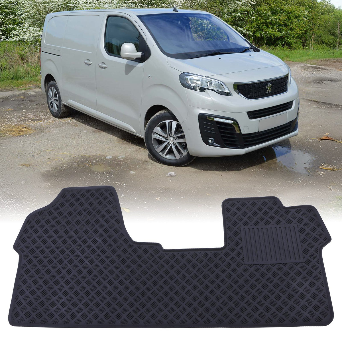 Black Rubber Floor Mat for Peugeot Expert MK3 2016+