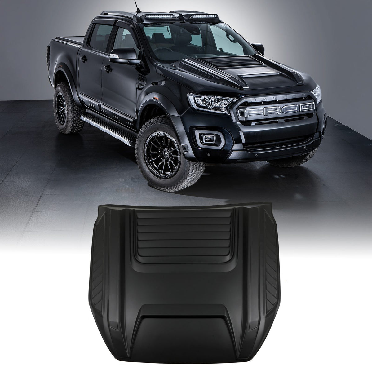 Matte Black Bonnet Scoop Cover for Ford Ranger T7 T8 15-21