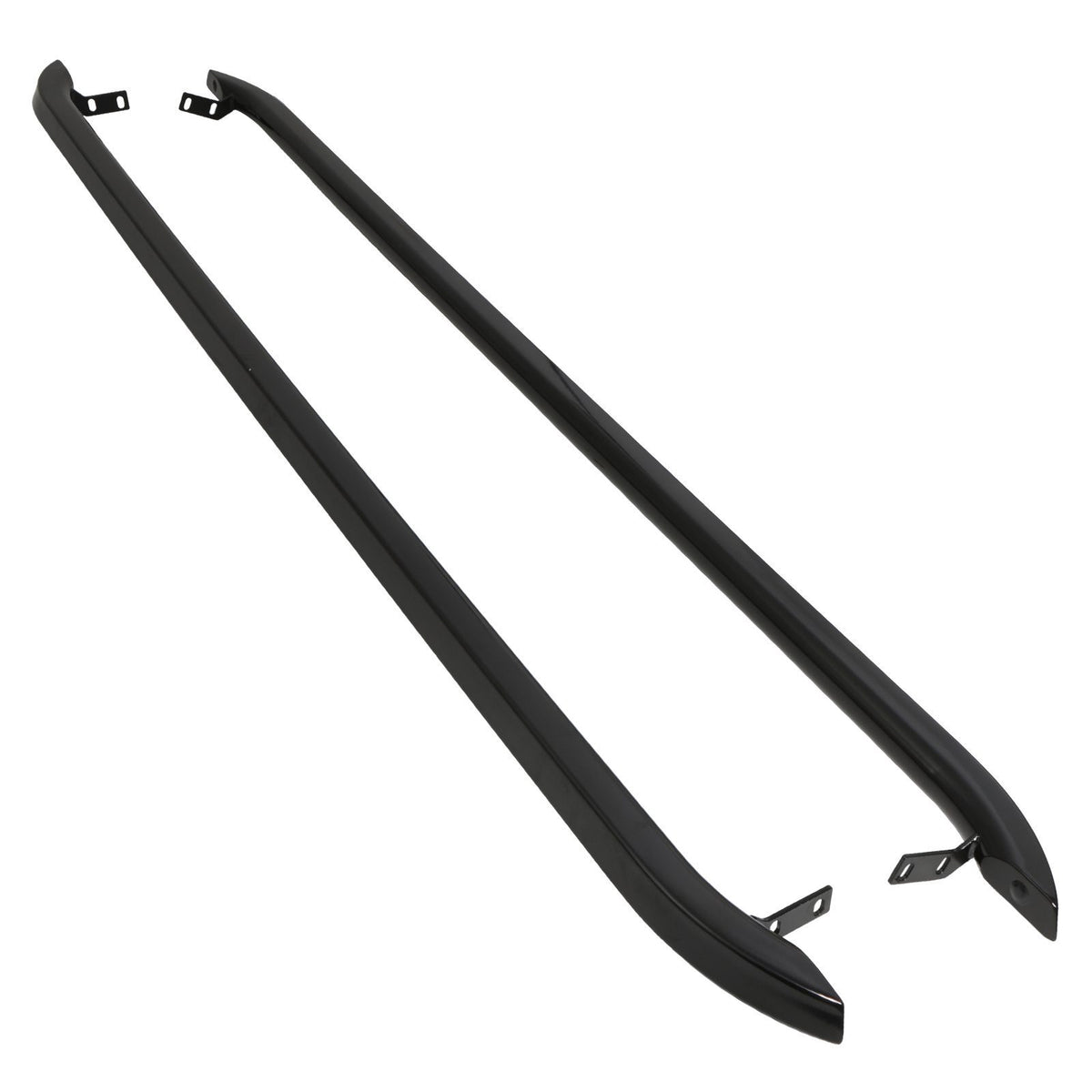 Gloss Black Trapezoid Side Bars for Ford Transit Custom SWB 2013+