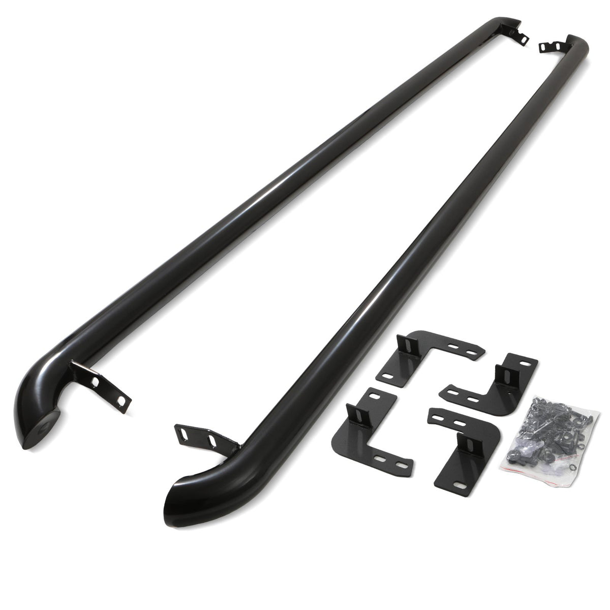 Gloss Black 3 Sidebars for Renault Trafic / Vauxhall Vivaro LWB 2001-14