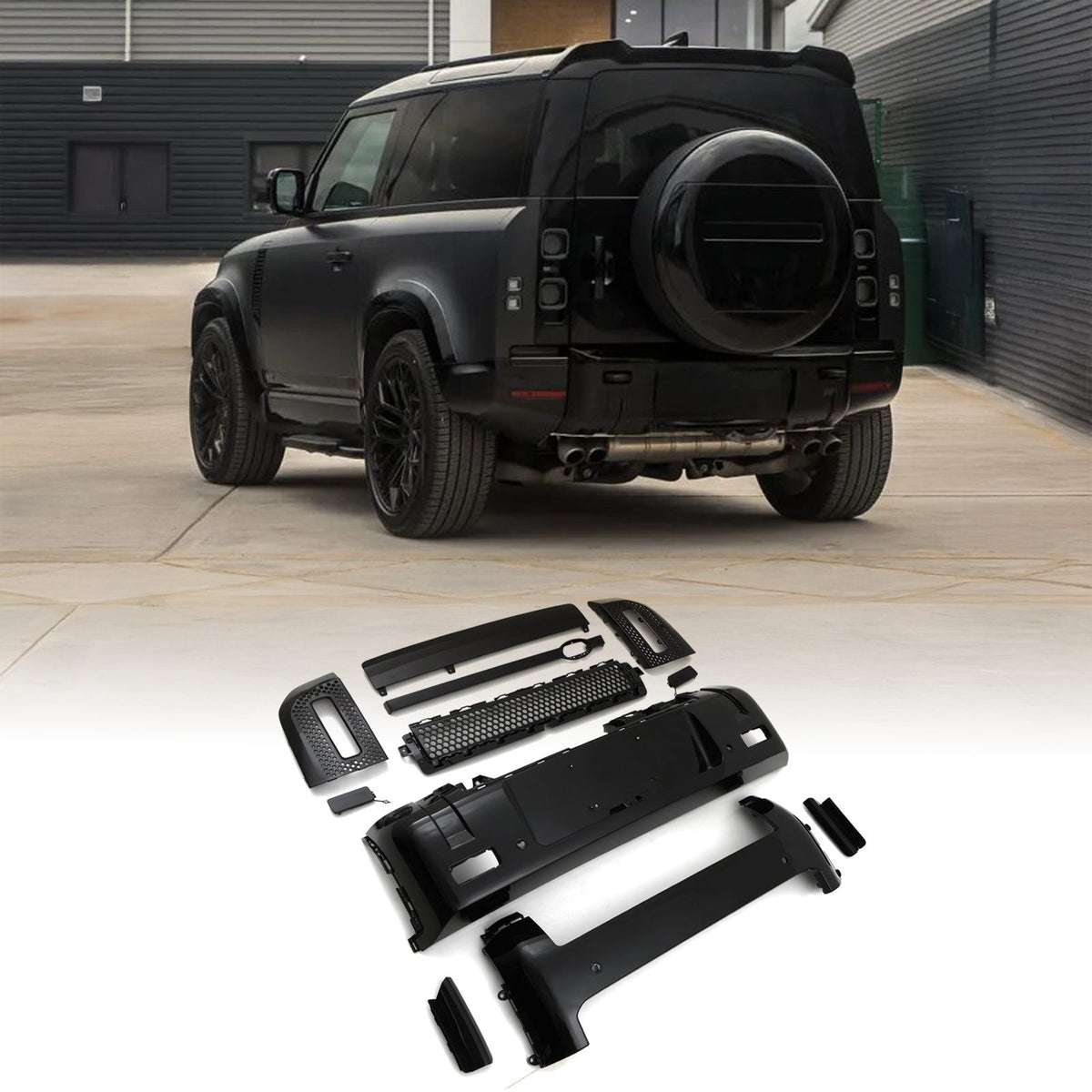 Front & Rear Black Pack Bumper Trim Kit for Land Rover Defender L663 2020+