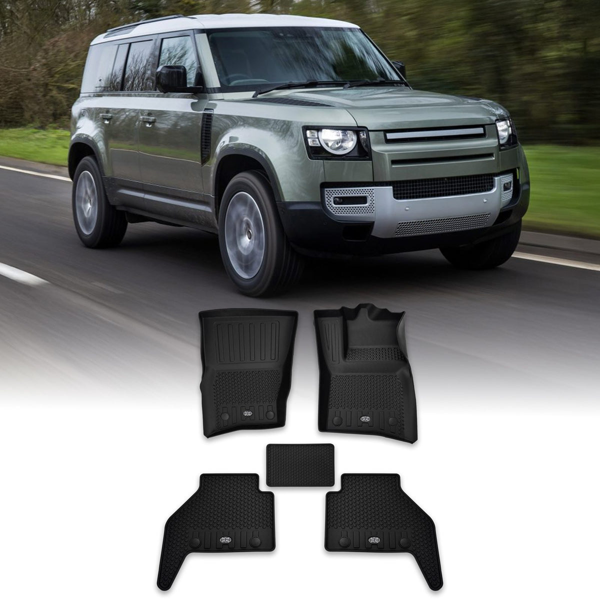 OEM Style Plastic Floor Mat Set for Land Rover Defender 110 L663 2020+