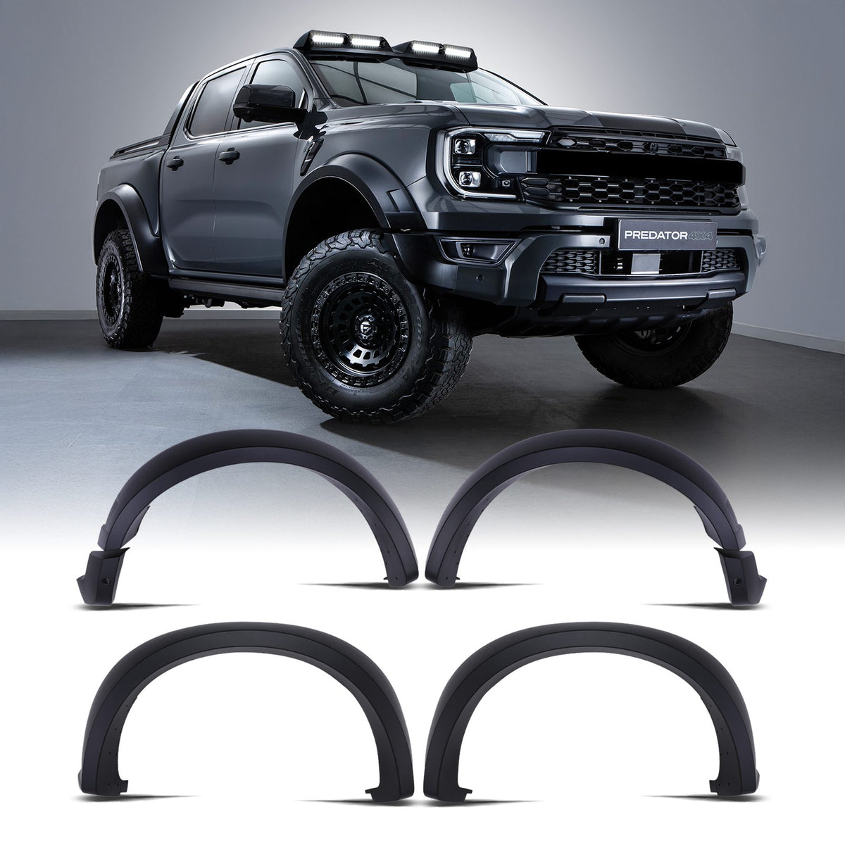50mm Matte Black Wheel Arches for Ford Ranger Raptor T9 2023+
