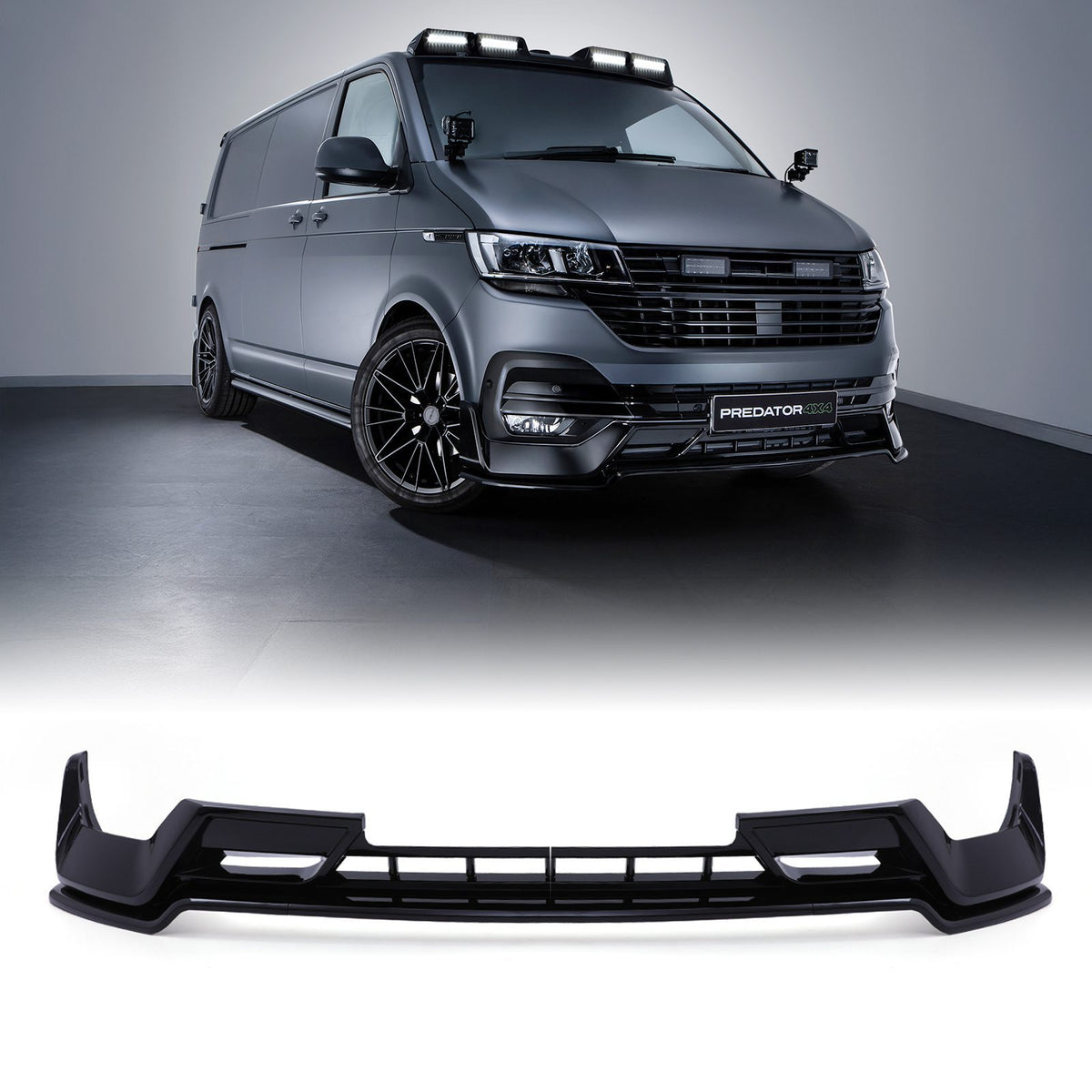 Gloss Black Front Splitter for VW Transporter T6.1 19-24