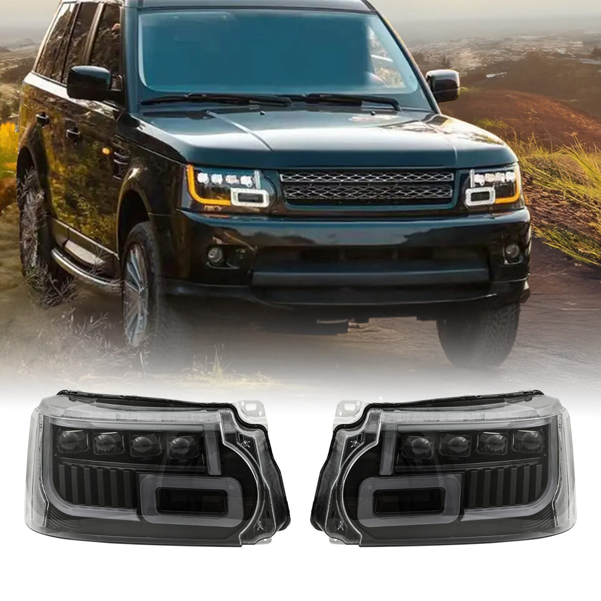 Front LED Headlights for Range Rover Sport L320 09-12