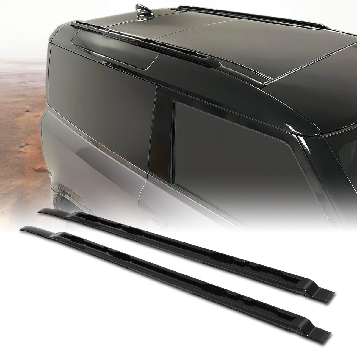 Gloss Black Aluminium Roof Rails for Land Rover Defender 90 L663 2020+
