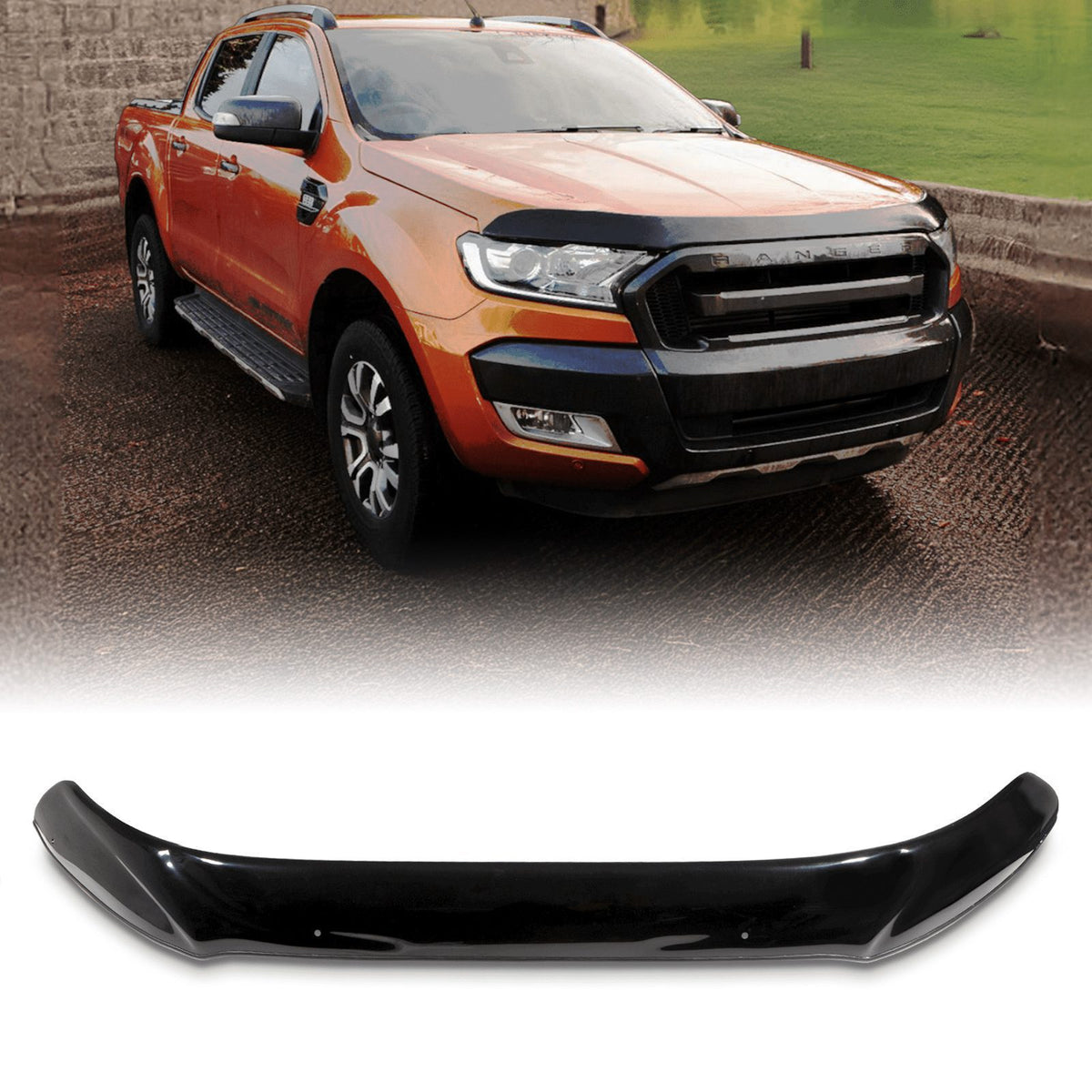 Black Bonnet Guard Protector for Ford Ranger T6 12-14