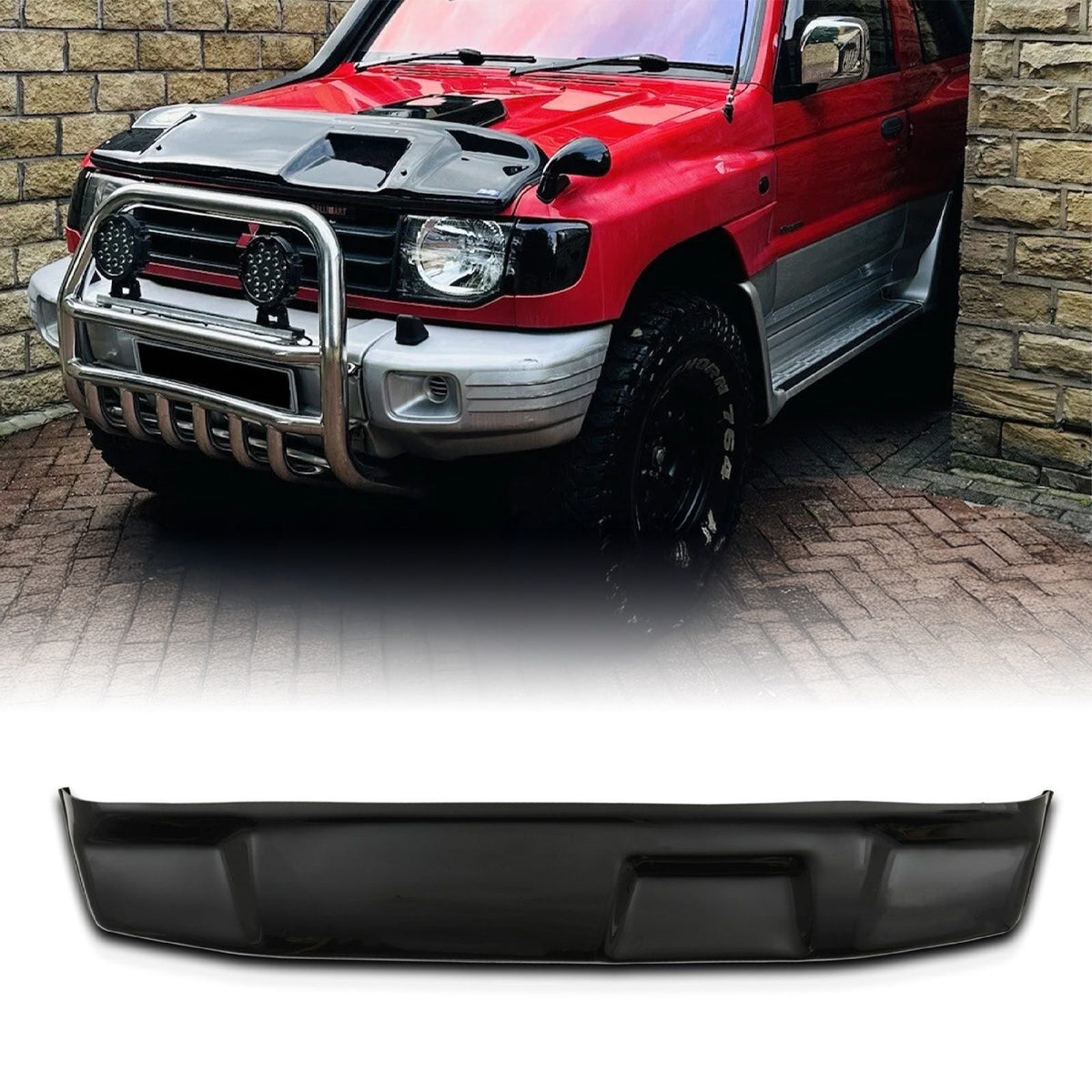 Black Bonnet Guard Protector for Mitsubishi Pajero Shogun MK2 V20 91-99