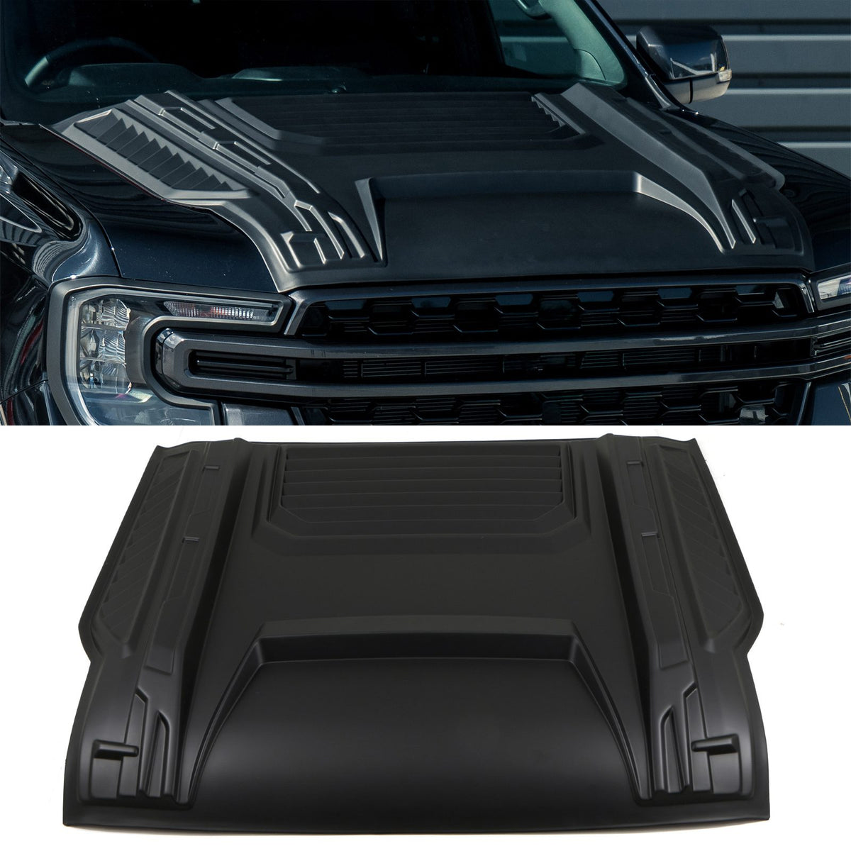 Matte Black Large Bonnet Scoop Cover for Ford Ranger T9 2023+