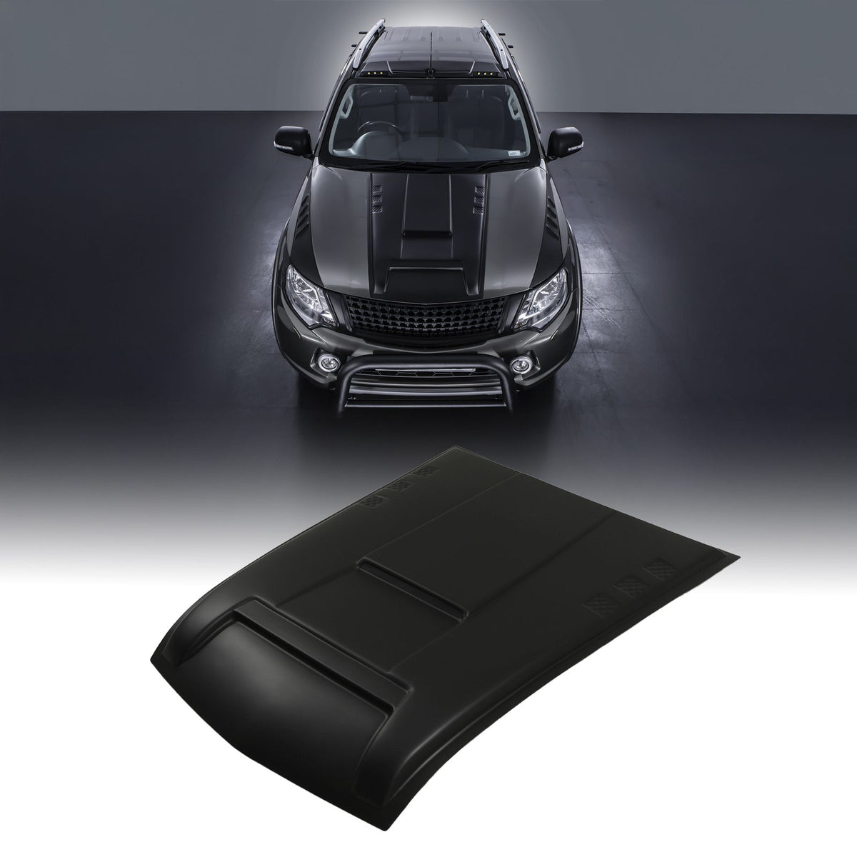 Matte Black Bonnet Vent Cover for Mitsubishi L200 Triton 15-18