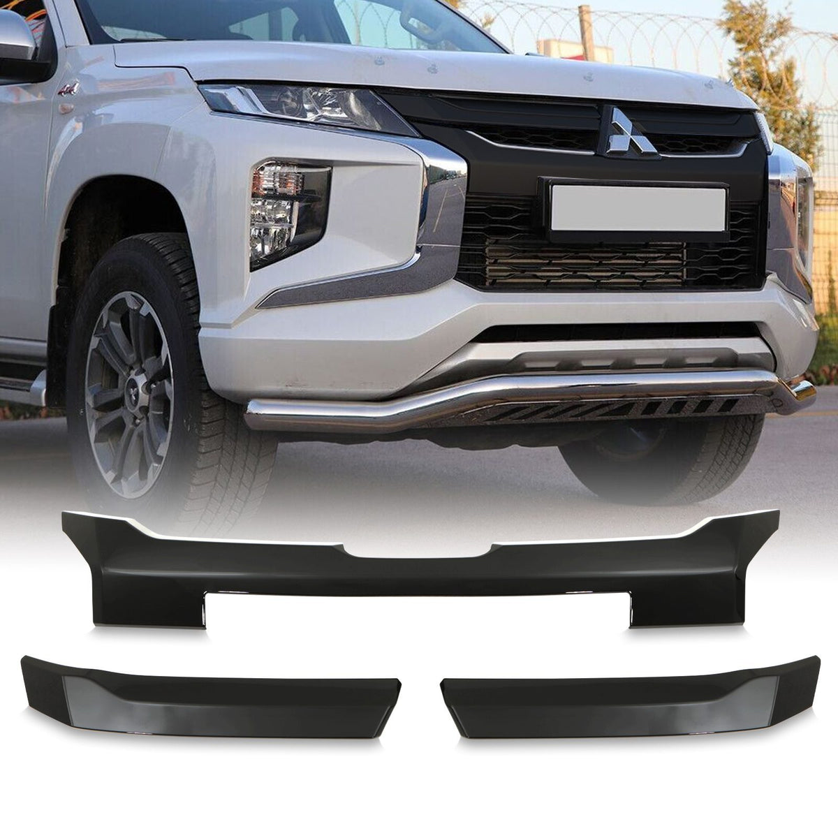 Gloss Black Front Grille Insert Trim for Mitsubishi L200 Triton 2019+