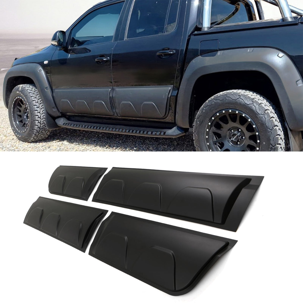 4pc Matte Black Body Cladding Kit for Volkswagen VW Amarok 10-20