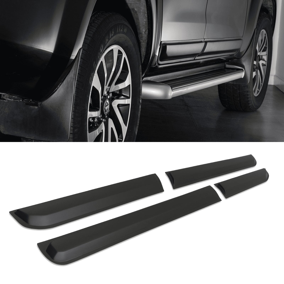 Matte Black Body Cladding Door Kit for Nissan Navara D23 NP300 14-20