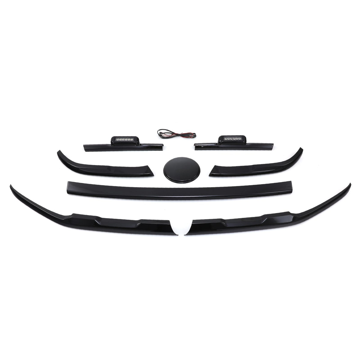 Black 5 Piece Grille Trim Kits With DRLs for VW Amarok MK2 2023+