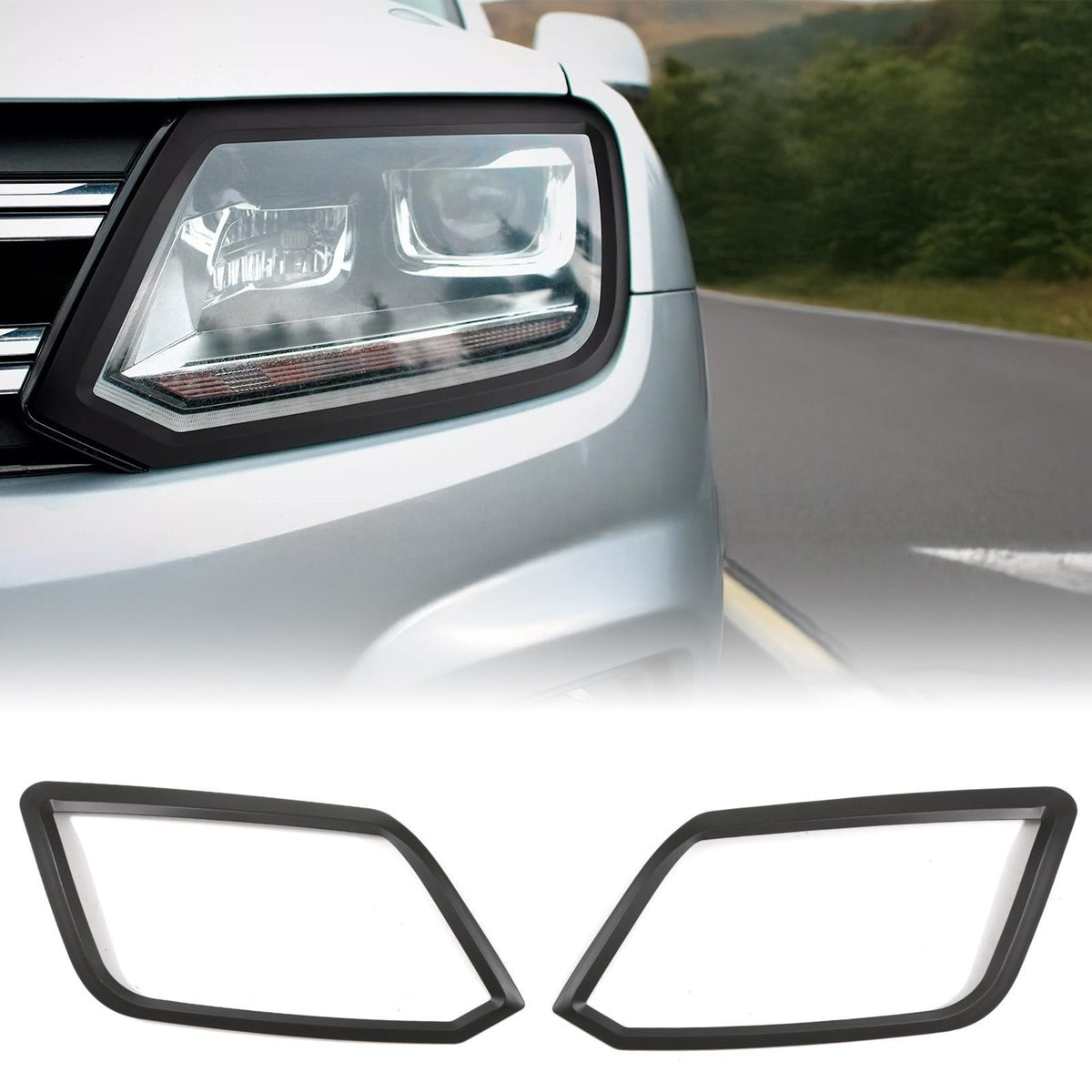 Matte Black Headlight Covers for VW Amarok 2010-2020