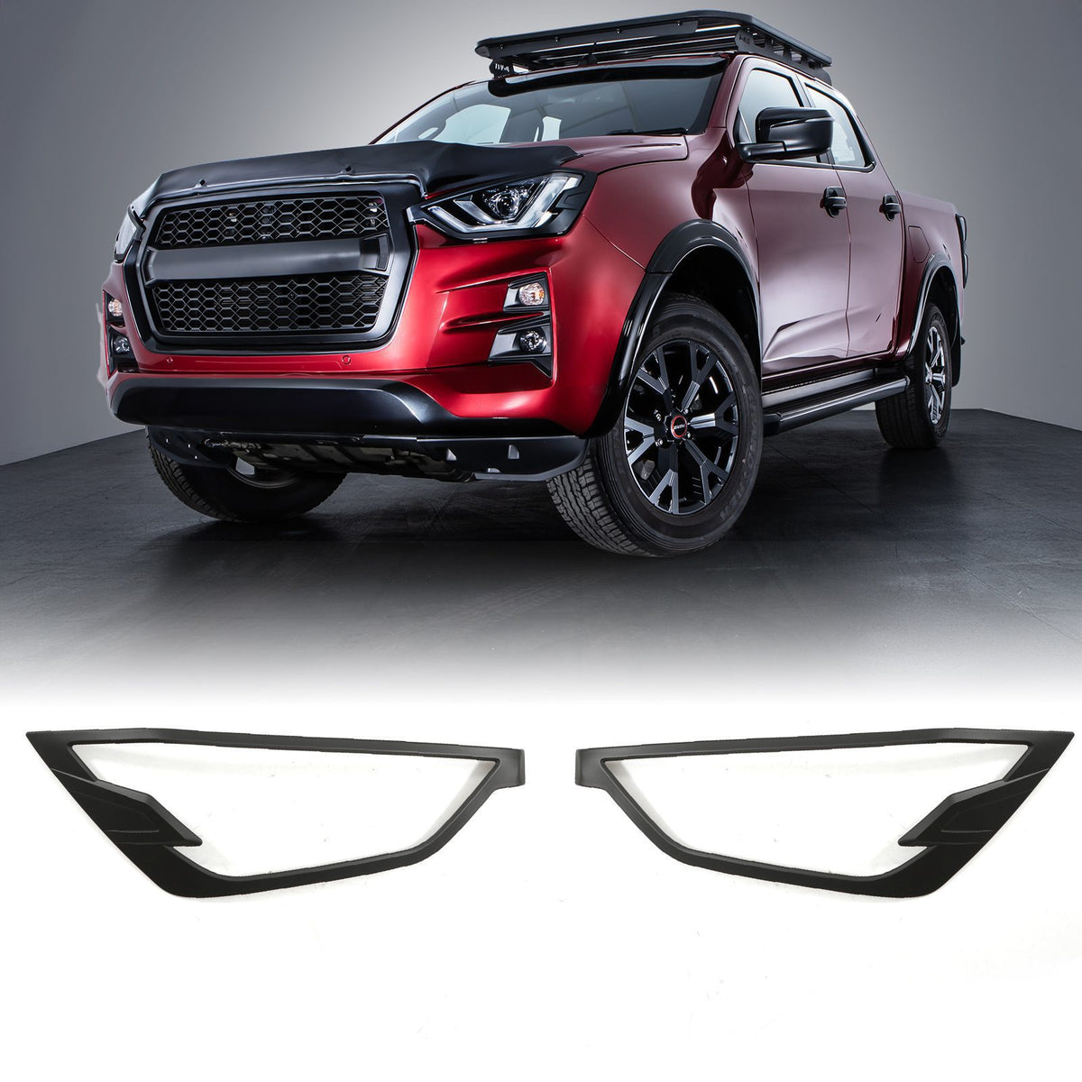 Black Headlight Covers for Isuzu D-Max RG 2021+