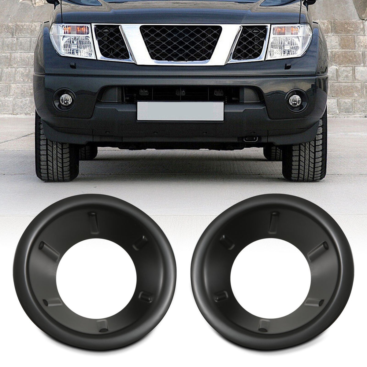 Black Fog Light Covers for Nissan Navara D40 2006-2010