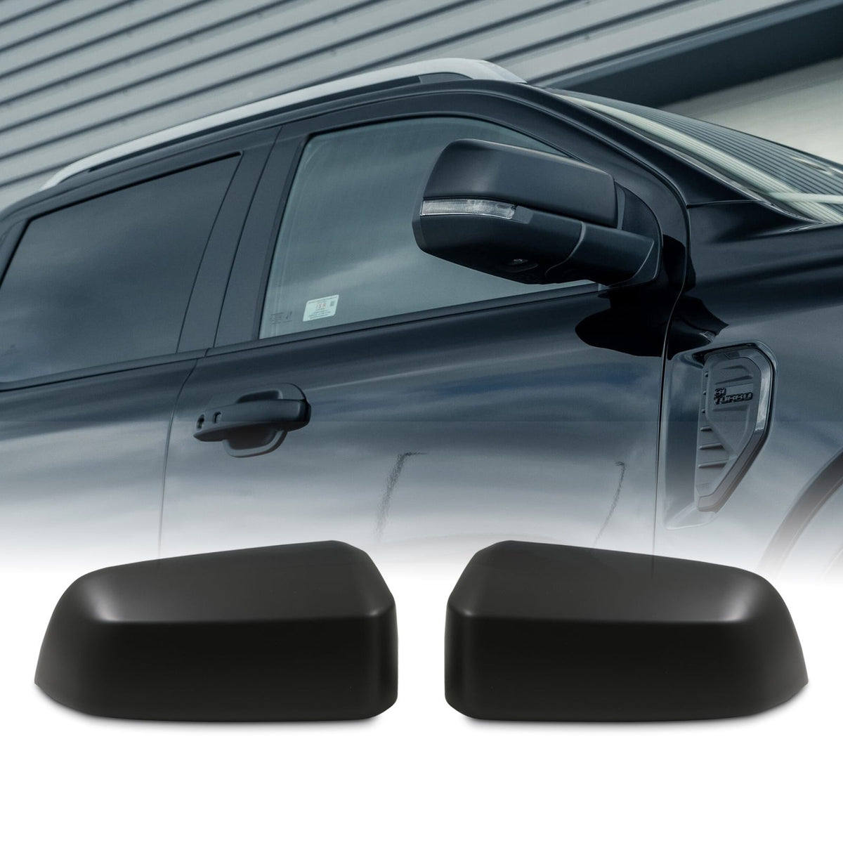 Matte Black Door Mirror Covers for Ford Ranger T9 2023+