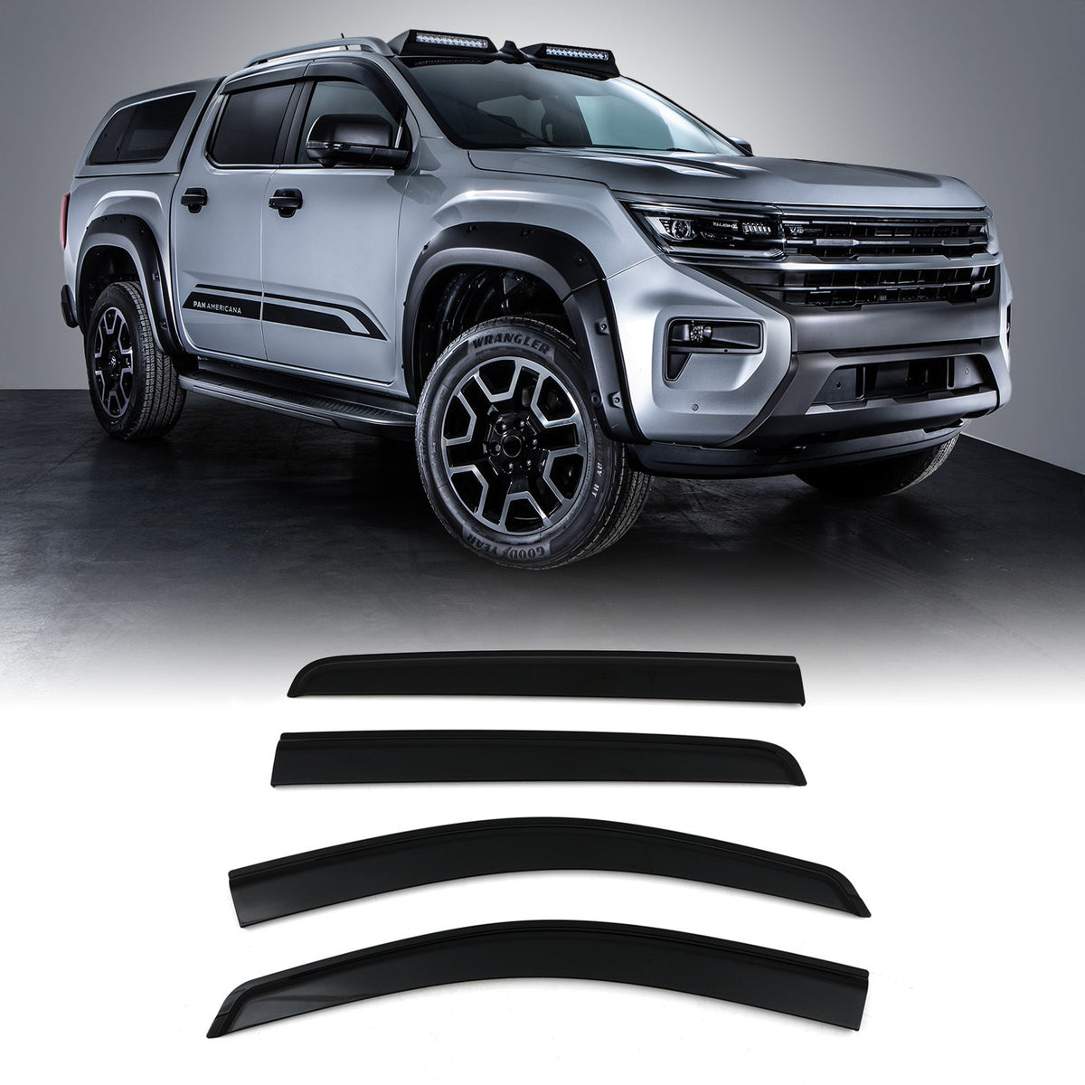 4pc Black Wind Deflector Kit for VW Amarok MK2 2023+
