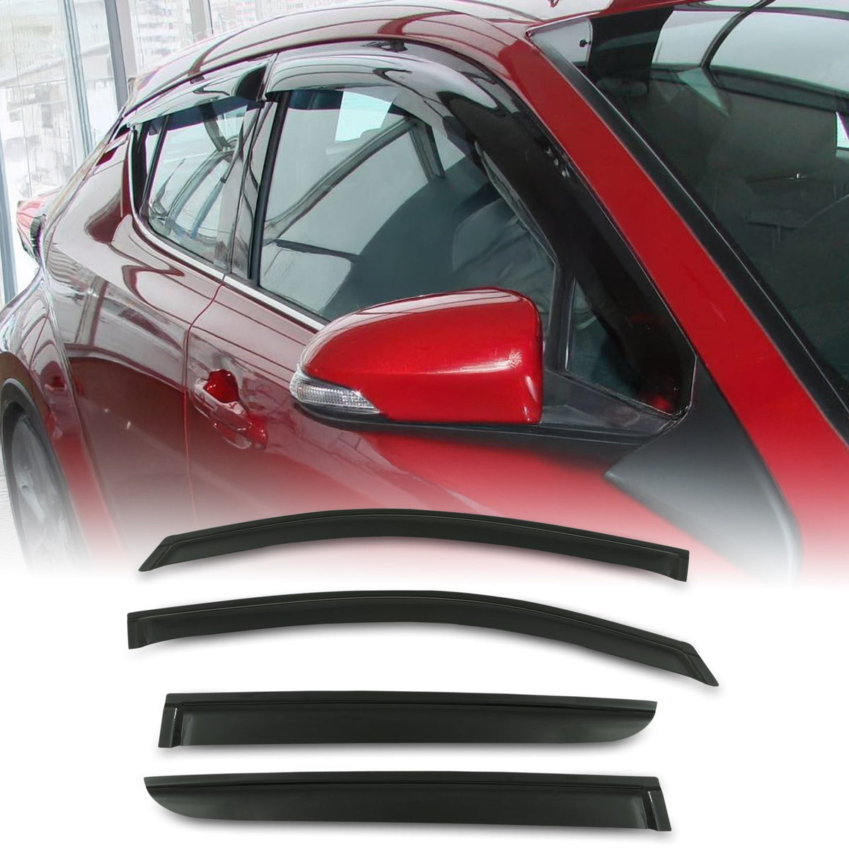 Black Wind Deflectors for Toyota C-HR 16-23