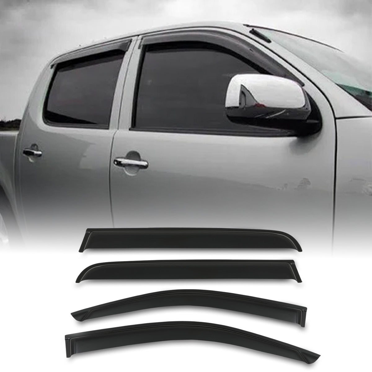 Black Wind Deflectors for Toyota Hilux Vigo 05-11