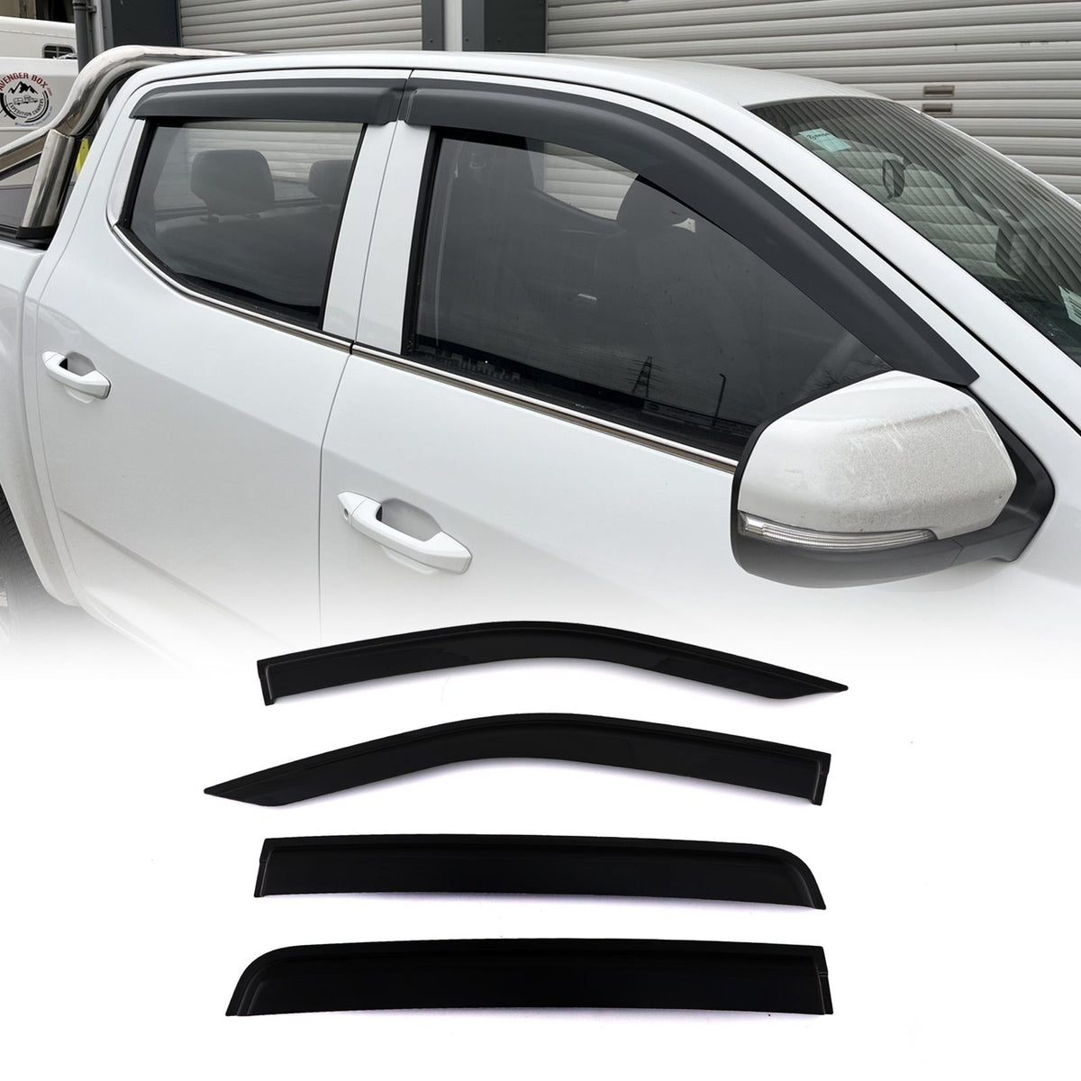 Tinted Front & Rear Wind Deflectors for Maxus T60 2019+